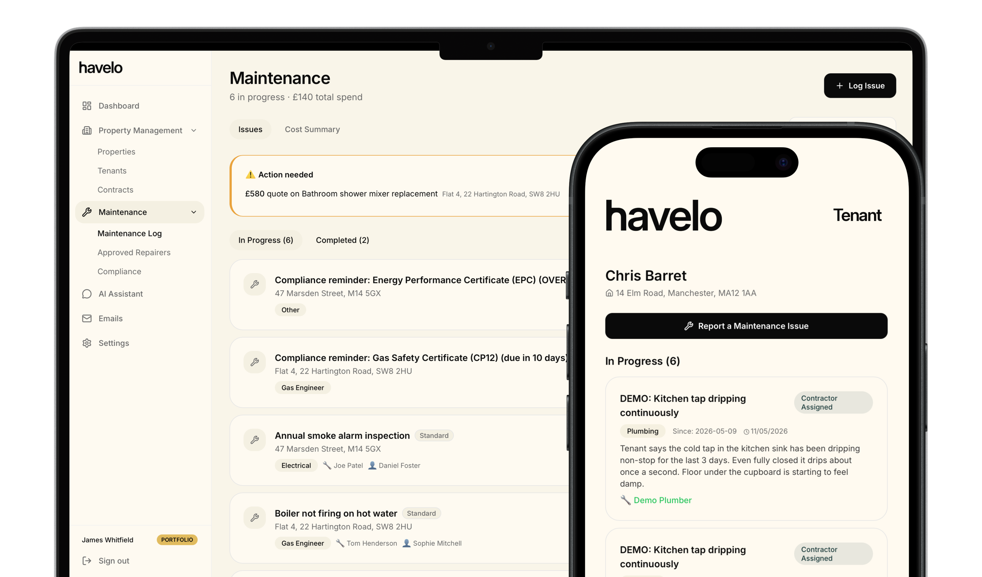 Maintenance log